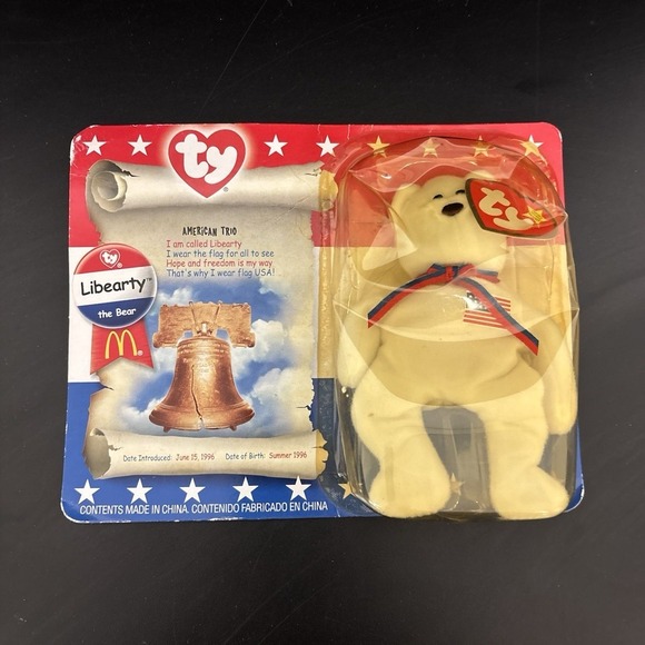 Ty Other - Ty McDonald's Teenie Beanie‎ Babies Liberty the Bear American Trio Plush 2000